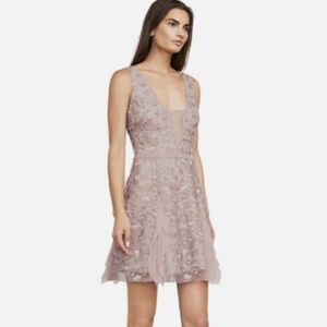 BCBG Max Azria Phoebe Knit Ruffled Dress in Blush